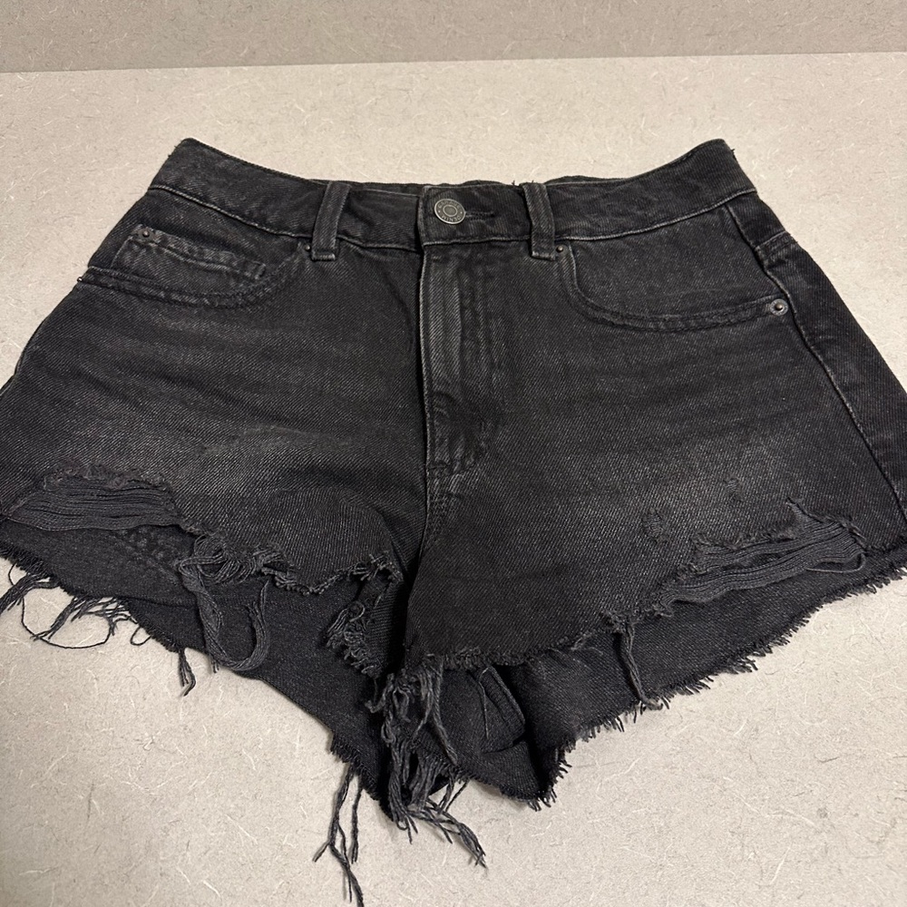 WOMENS GARAGE DENIM FESTIVAL SHORTS, SIZE 24/0
